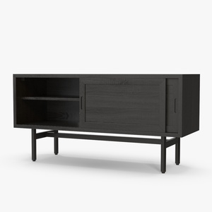 3D Modern Wooden TV Stand Black model