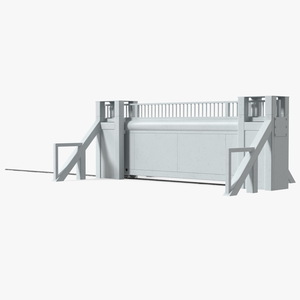 3D High Security Sliding Armoured Vehicle Gate model