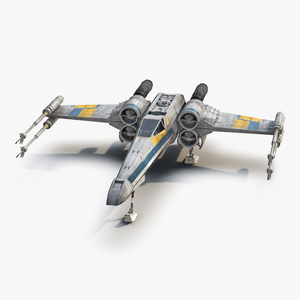 3D model Star Wars X Wing Starfighter Blue 2