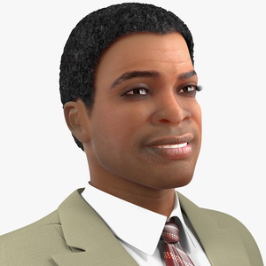 Light Skin Black Man in Formal Suit Rigged 3D