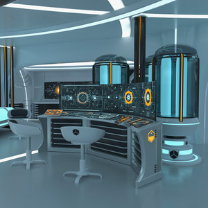 Futuristic Control Panel Station 3D