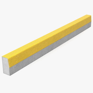 Road Curb 3m Yellow 3D model