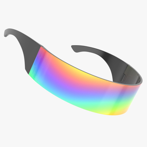 3D Futuristic Rainbow Shield Sunglasses