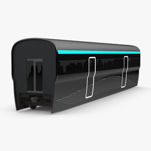 Futuristic Passenger Wagon Black 3D