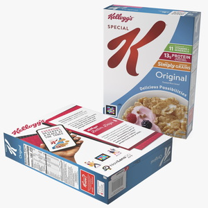 3D Original Cereal Box Kelloggs model