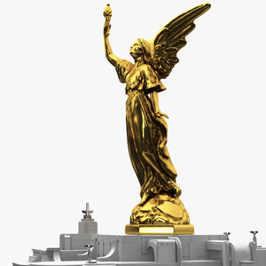 3D Monument Base and Fantasy Gold Angel Statue model