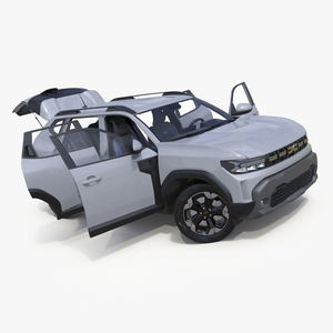 3D model Dacia Duster 2024 Crossover White Rigged