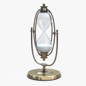 Vintage Sand Clock Brass 3D model