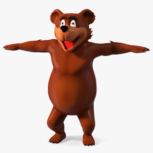 3D Funny Brown Bear