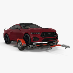 3D model Ford Mustang 2024 on Tow Dolly