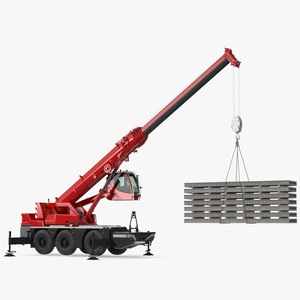 3D Mobile Crane With Concrete Slab