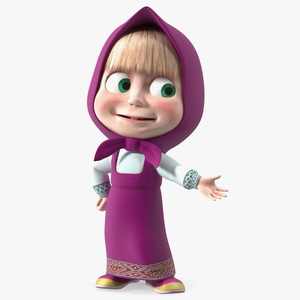 3D Children Cartoon Character Masha Standing Pose