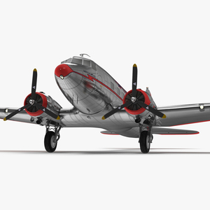Vintage Propeller Aircraft Douglas DC-3 3D model