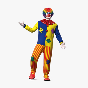 Adult Clown Suit Standing Pose Fur 3D model