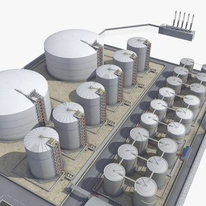 Liquefied Natural Gas LNG Terminal 3D model