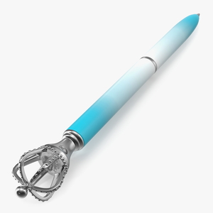 Ballpoint Pen with Crown Blue 3D model