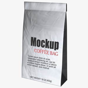 Foil Coffee Bag Mockup 3D