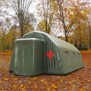 Emergency Inflatable Medical Pass Through Green Tent 3D