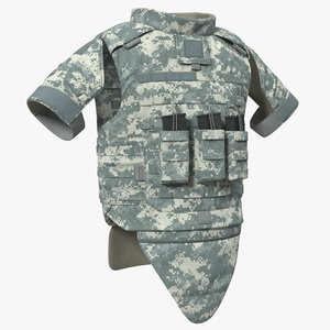 Tactical Military Vest Grey Camo 3D