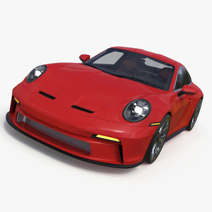 3D Modern Sport Car Red Simplified