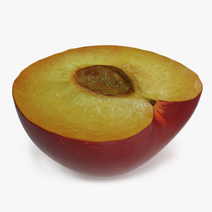 3D Plum Cut in Half