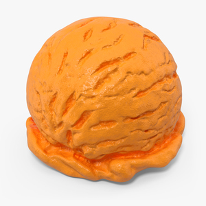 Orange Ice Cream Scoop 3D