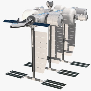 3D model Orbital Reef Blue Origin Space Station Rigged