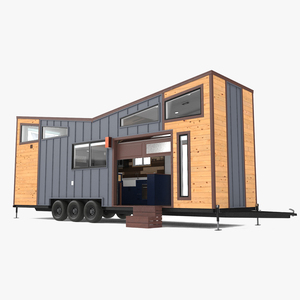 Tiny House on Wheels Rigged 3D