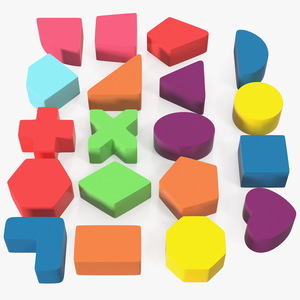 Plastic Geometric Figures Set 3D model