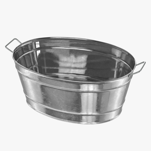 3D Large Galvanized Steel Oval Tub