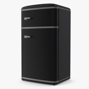 3D Retro Top Mount Fridge Freezer Black