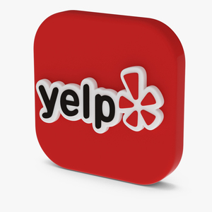 Yelp Social Media Icon 3D