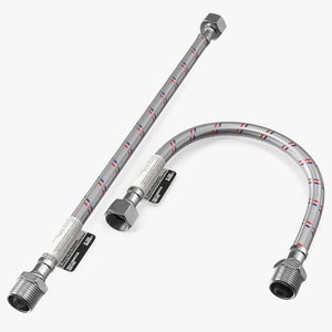 3D Toilet Connector Hose Set 30cm Colored model