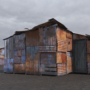 3D model Rusty Tin Roof Cabin