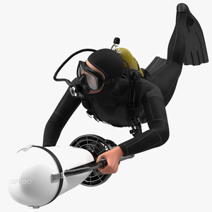 3D Diver with Underwater Scooter Torpedo2000