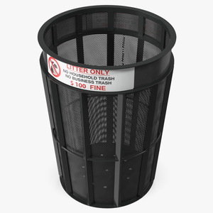 3D Public Park Litter Trash Can model