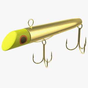 3D model Gotcha Metal Gold Body Fishing Lure