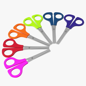 3D Colorful School Scissors Set model