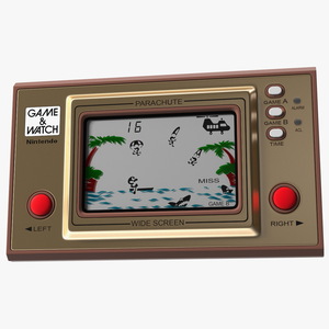 3D Nintendo Game and Watch Parachute Game Console