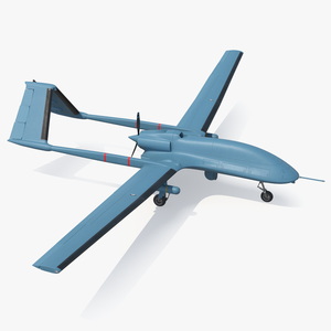 3D Armed Combat Drone Blue model