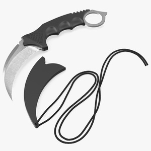 Claw Tactical Knife with Sheath Steel 3D