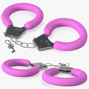 Pink Handcuffs 3D model