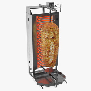 Vertical Rotisserie Grill with Doner Kebab 3D