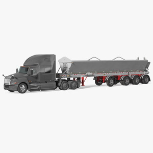 3D Heavy Truck With Bottom Trailer