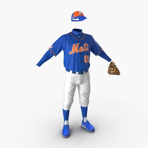 Baseball Player Outfit Mets 3D