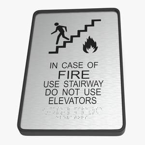 3D model In Case of Fire Sign