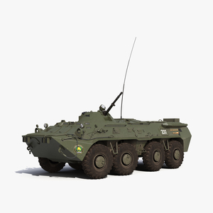 3D Amphibious Armoured Personnel Carrier BTR 80 Rigged