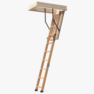 Attic Ladder Rigged 3D model