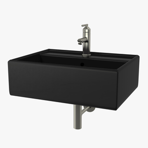 3D Bathroom Sink Modern Square Black model