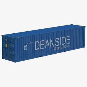 3D model 40 ft High-Cube Container Blue